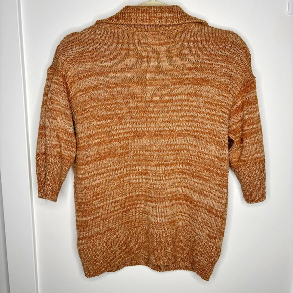 Anthropologie Carlotta Knit Sweater Pullover Rust Cream  Size M Boho Cottagecore - Picture 8 of 8